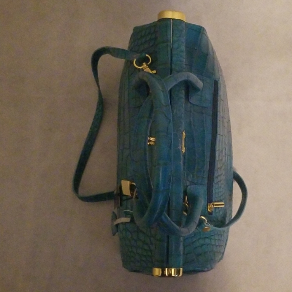 Made in Italia Leather Crocodile  Satchel - Picture 2 of 8